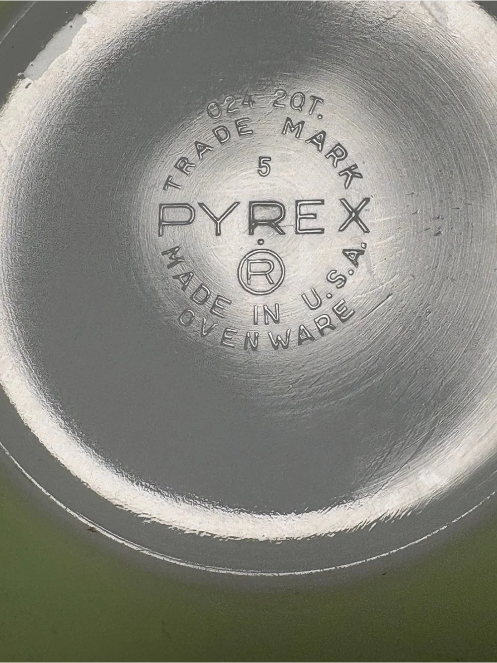 Pyrex Light Green Bowl with White Center